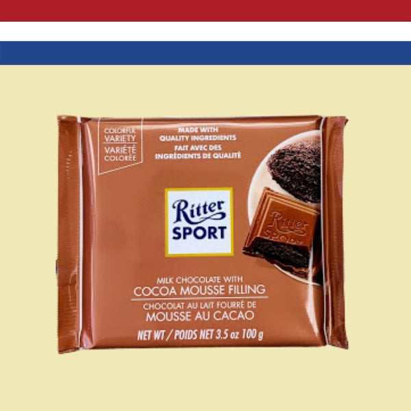 Ritter Sport Milk Chocolate with Chocolate Mousse Filling 100g