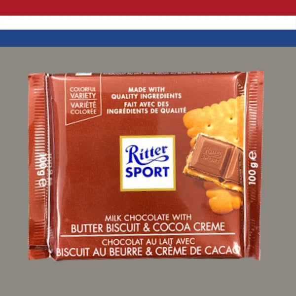 Ritter Sport Milk Chocolate with Butter Biscuit & Coco Cream 100g
