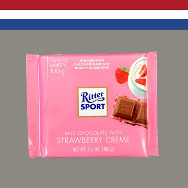 Ritter Sport Milk Chocolate with Strawberry Filling100g